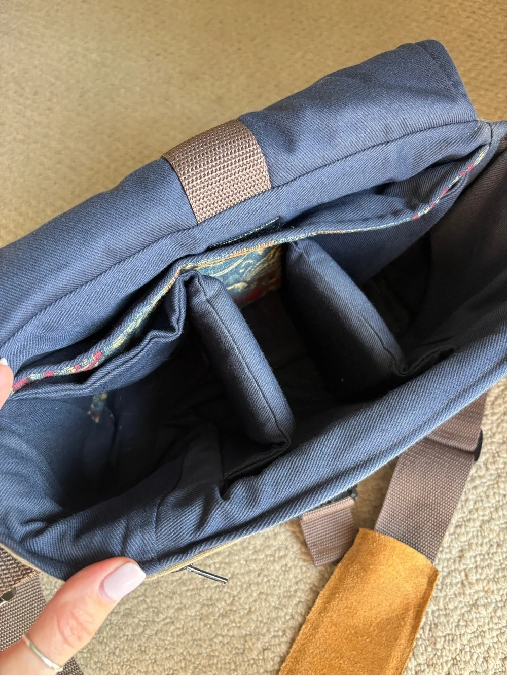 Leather and Tapestry Camera Bag